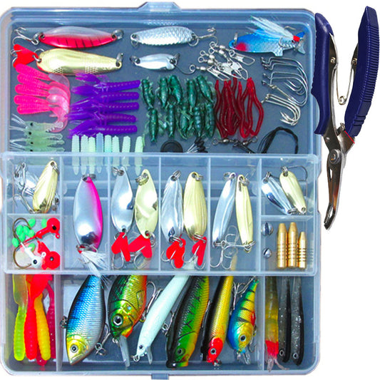 Complete 132-Pc Artificial Bait & Hook Kit — Minnows, Soft Baits & Accessories in Box