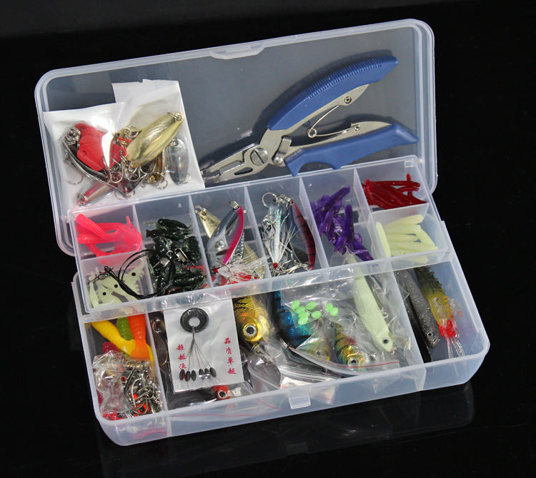 Complete 132-Pc Artificial Bait & Hook Kit — Minnows, Soft Baits & Accessories in Box